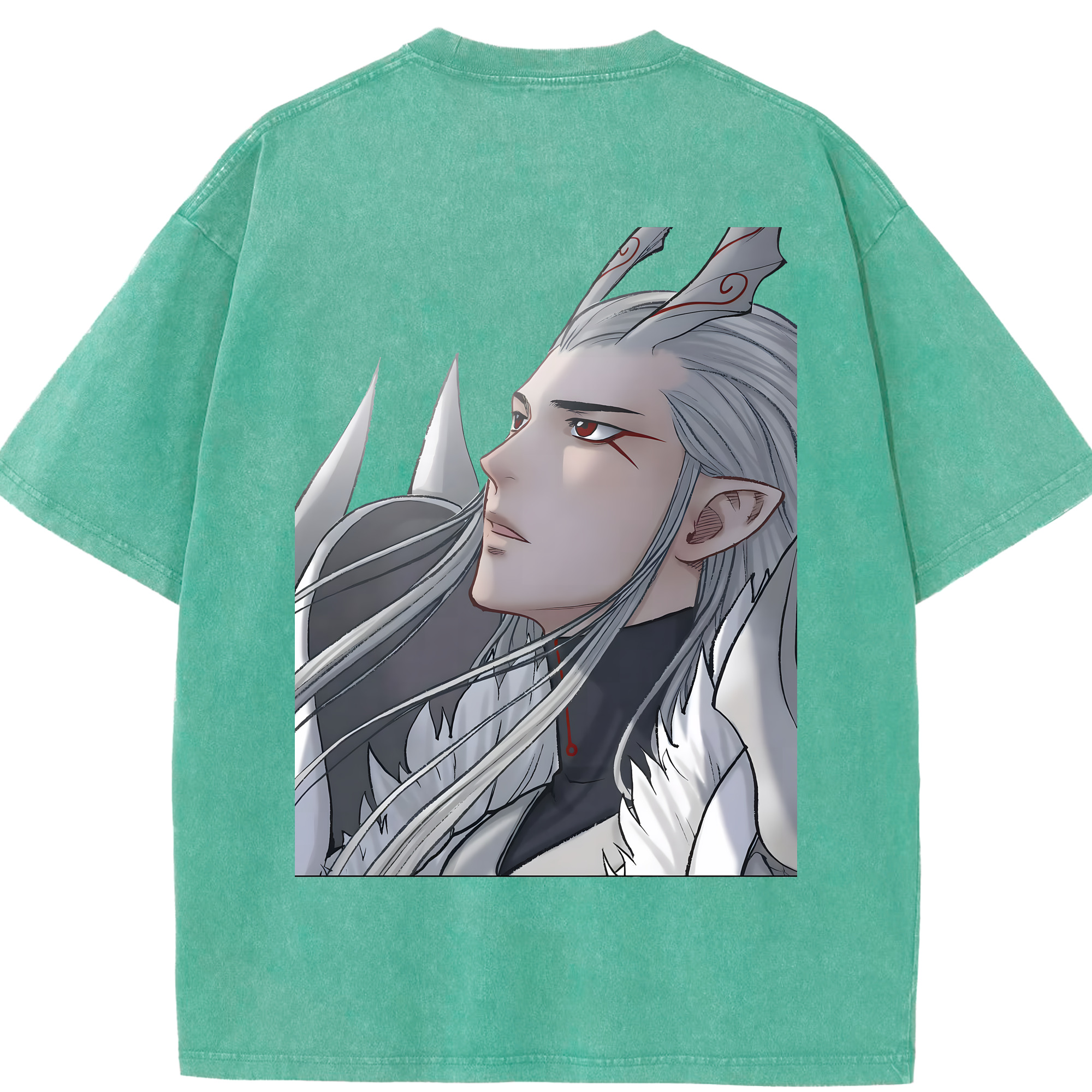 （画像用） Ne Zha 2 ナタ 魔童の大暴れ 綿100% ヴィンテージ風 半袖Tシャツ（背面プリント）